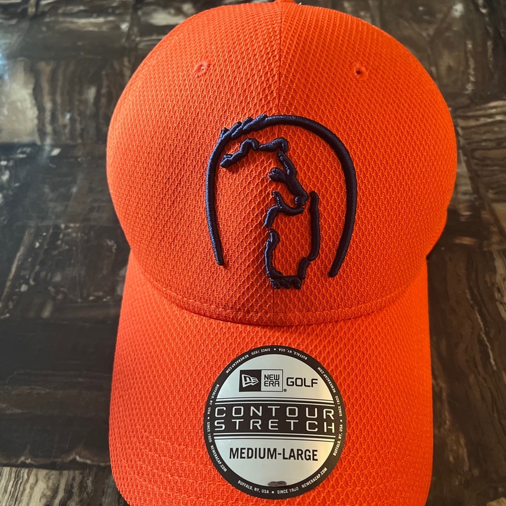 BEAR MOUNTAIN GOLF DIAMOND ERA MENS HAT DK ORANGE NEW ERA CONTOUR SIZE MED/LARGE